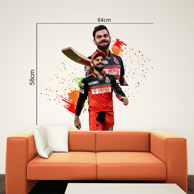 Buy Virat kohli RCB wall sticker(64x58) Online - Get 83% Off