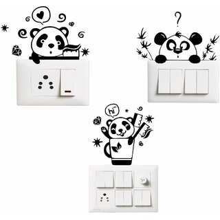 Brushing Panda Wall Set of 3