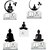 black budha  Wall Sticker & Switch Board Sticker Set