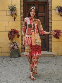 Multicolor Rayon Slub Co-Ord Set For Women
