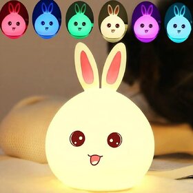 Rabbit Silicone Night Light - Color Changing Led Cute Lamp With Touch Sensor Control  Usb Rechargeable, Perfect Decorat