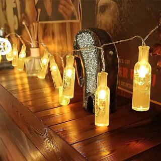14 LED Mini Wish Bottle Lights Warm White, Corded Electric, Strip Fairy Lights/led String/String Perfect for Christmas