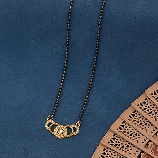 Designer and stylish Gold Plated Mangalsura for Women Alloy Mangalsutra