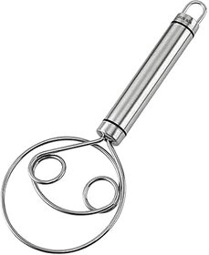 Atta Kneader Dough Maker with Stainless Steel Food Processor Roti Atta Blender Beater Manual Flour Mixer for Egg Bread Cake Pastry Pizza Dough