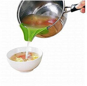 Pot Funnel Jars Funnel Bowls Gadget-Tool for Pouring Oil Sauce Water Juice Small Food-Grains  Anti-Spill Silicone Slip On Pour Soup Spout Funnel for Pots Pans and Bowls
