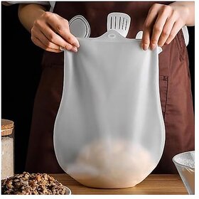 Silicon Atta Kneading Dough Maker Bag Silicone Preservation Magic Kneading Bag for Mixer for Bread Pastry Pizza  Tortilla Flour-Mixing Bag Best Non-Toxic Multifunctional Cooking Tool