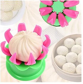 (1 pc#39s) Momos Maker Mould Shapes Plastic Dumpling Maker Dough Press Steamed Stuffed Bun Making Mold Cooking Tool (Multi Color) 12 X 10 X 8 cm