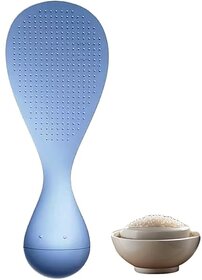 1Pcs Anti-Stick Standing Rice Spoon  Heat-Resistant Paddle with Upright Stand Non-Slip Handle Easy to Clean Ideal for Rice Cookers  Cooking Essentials  (Multicolour)