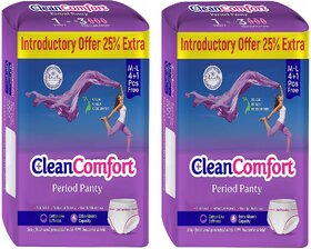 2 Packs of Clean Comfort Disposable Period Panties Combo for Women  Girls Cotton Soft Sanitary Pads M-L (Pack of 10)