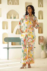 Elara Women's Chic Co-ord Set - Trendy Tropical Print Outfit