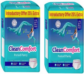 2 Packs of Clean Comfort Disposable Period Panties Combo for Women  Girls Cotton Soft Sanitary Pads L-XL (Pack of 10)