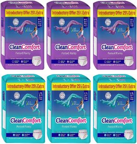 6 Packs of Clean Comfort Disposable Period Panties for Women  Girls Cotton Soft Sanitary Pads M-L + L-XL (Pack of 30)