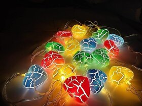 Crack Pastel Heart String Lights - 3 Meter Decorative Lighting for Diwali, Christmas, Parties, and Weddings