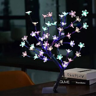 Cherry Blossom Tree Light,17inch 28LED Lighted Tabletop Artificial Flower Bonsai Tree Lamp for Home Decor Room Office