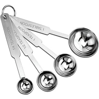 Parage 4 Pieces Stainless Steel Measuring Spoon Set for Measuring Dry  Liquid Ingredients/Cooking  Baking Cakes with Permanent Engraved Accurate Measurements (Set of 4)