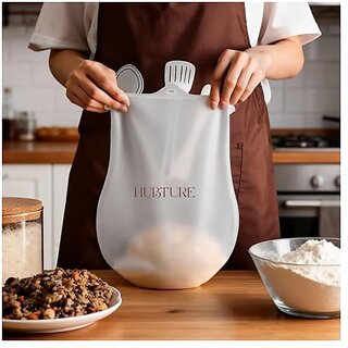 HUBTURE Silicon Atta Kneading Dough Maker Bag  Reusable Silicone Kneading Bag for Bread Pizza Pastry  More  Multipurpose Food-Grade Mixing  Storage Tool
