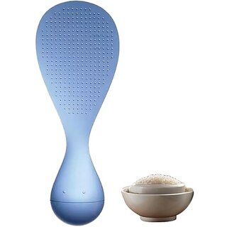 1Pcs Anti-Stick Standing Rice Spoon  Heat-Resistant Paddle with Upright Stand Non-Slip Handle Easy to Clean Ideal for Rice Cookers  Cooking Essentials  (Multicolour)