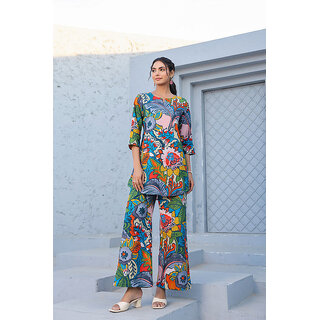 Elara Women's Multicolor Floral Co-ord Set - Chic and Comfortable Outfit