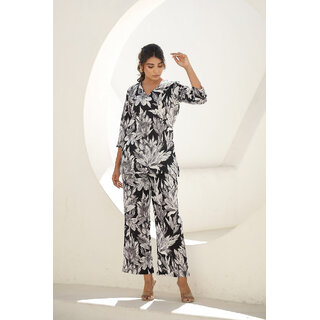 Elara Women's Floral Print Co-ord Set - Chic Rayon Slub Outfit