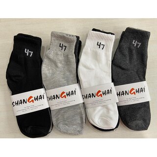 JHF SOCKS - Shanghai Cotton Blend Ankle-Length Socks (Pack of 4)