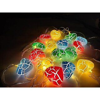 Crack Pastel Heart String Lights - 3 Meter Decorative Lighting for Diwali, Christmas, Parties, and Weddings