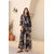Elara Women's Chic Rayon Slub Co-ord Set with Floral Pattern
