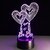 Double Heart Balloon I Love You 3D Optical Illusion Touch Botton 7 Color Changing LED Night Light Desk Lamp,Romantic Gif