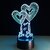 Double Heart Balloon I Love You 3D Optical Illusion Touch Botton 7 Color Changing LED Night Light Desk Lamp,Romantic Gif