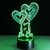 Double Heart Balloon I Love You 3D Optical Illusion Touch Botton 7 Color Changing LED Night Light Desk Lamp,Romantic Gif