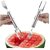 2 Pack Watermelon Fork Cutter Slicer Tool 2-in-1 Stainless Steel Fruit Cutter Melon Slicer Cutter Tool Watermelon Cutting Tool for Home Party Camping Kitchen Gadget