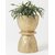 Decorative Plant Pot, Gold Leaf Pattern, Hourglass Shape, Modern Indoor Planter with Pedestal Base, Ceramic Home Decor