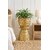 Decorative Plant Pot, Gold Leaf Pattern, Hourglass Shape, Modern Indoor Planter with Pedestal Base, Ceramic Home Decor