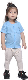 Kid Kupboard Cotton Baby Boys Shirt, Light Blue, Half-Sleeves, 3-4 Years KIDS8053