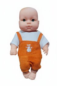 Cute Little Boy Toy in Dungaree Dress Doll for Kids (Rotatable Legs Arms with Removable Clothes Set 31 cm)