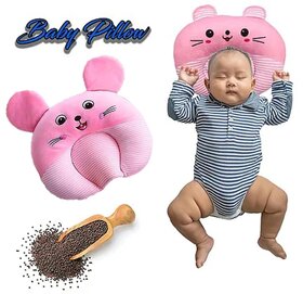 Pillow Soft and Comfortable Mustard Seeds Pillow Soft Cotton Pillow ( PINK )