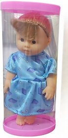 RIVA CREATIONS Cute Little Sanjana Girl Doll in Printed Dress for Kids Multicolor