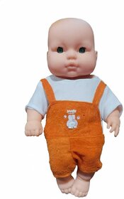 RIVA CREATIONS Cute Little Boy in Dungaree Dress Doll with Bat and  Ball for Kids Multicolor