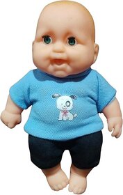 RIVA CREATIONS Cute Little Boy Doll in Printed Dress for Kids Orange