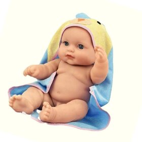 RIVA CREATIONS Cute Little Boy Doll in Towel Printed Dress Toys for Kids Multicolor