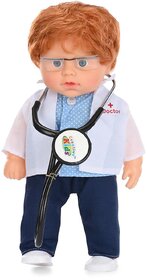 RIVA CREATIONS Cute Little Doctor Boy Doll in Printed Dress for Kids Multicolor