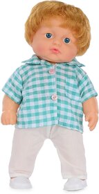 RIVA CREATIONS Cute Little Chiku Baba Boy Doll in Printed Dress for Kids Multicolor