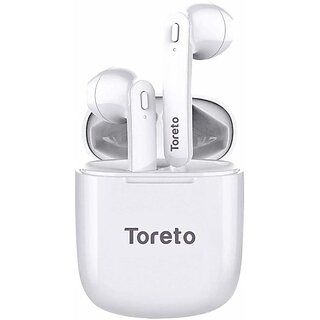 Toreto T-Pods TWS Wireless Earbuds Handsfree Wireless Earphones, TOR286 Bluetooth Headset (White, True Wireless)329clone.