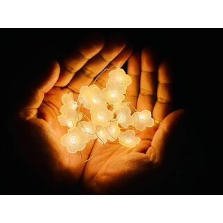 Cherry Blossom Flower String Lights for Girl Bedroom, Warm White Fairy Lights  Battery Operated Decorative