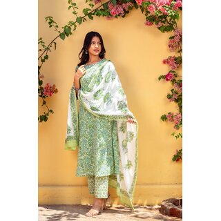 Elara Green Rayon Dupatta Kotachex Kurta Set For Women