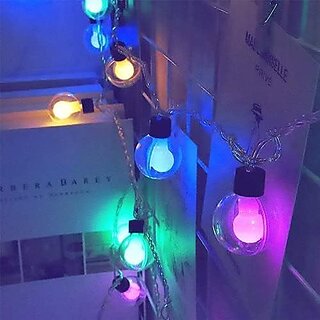 Multi Ball Globe String Lights with Double Balls, Patio Lights, Hanging Indoor/Outdoor String Lights for Diwali Cafe