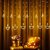 Warm White Diya/Diwali Light Curtain, Led String Copper Lights with Pack of 12 Hanging Diyas