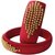 Traditional Red Silk Thread Bangles with Gold Beaded Design Wear Accessories, Set of 2