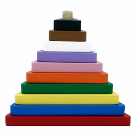 Tantrums Graded Tower Triangle Puzzle, Wooden Building Blocks, Multicolour, 10 Pieces, Educational Toy for Kids