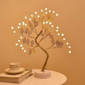 36Led Pearl Tree Lights, DIY Artificial Bonsai, Fairy Light Tree Lamp for Christmas Party Home Decoration...