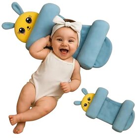 Baby Sleeping Support Pillow with Side Rollers Newborn Safety Sleeping Pillow Set 012 Months Baby Boys  Girls sky blue